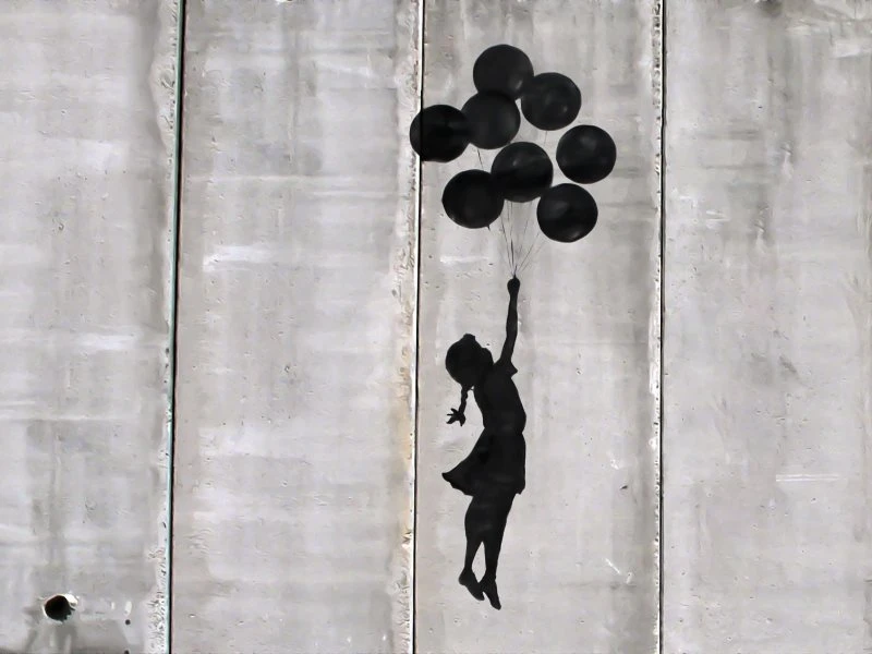 XXL WandPoster Banksy Girl with ballons, 200x150cm