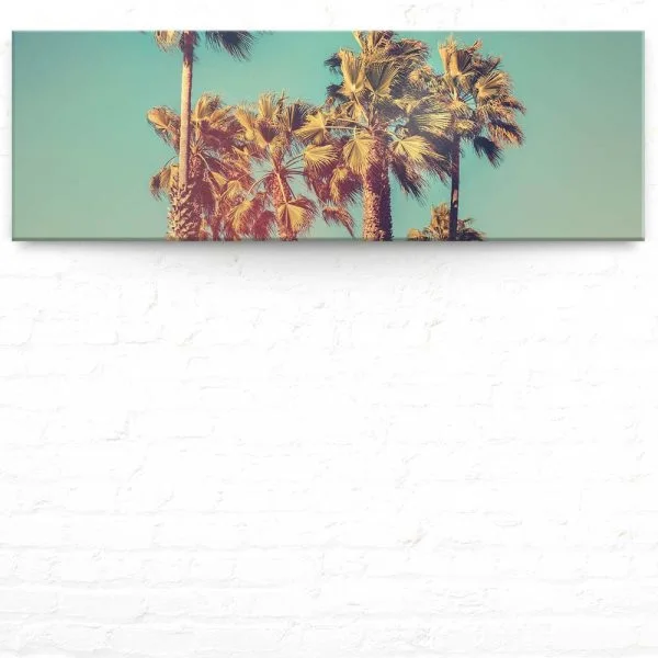 Kalifornien, USA Palmen retro look als Leinwand Bild 150x50cm