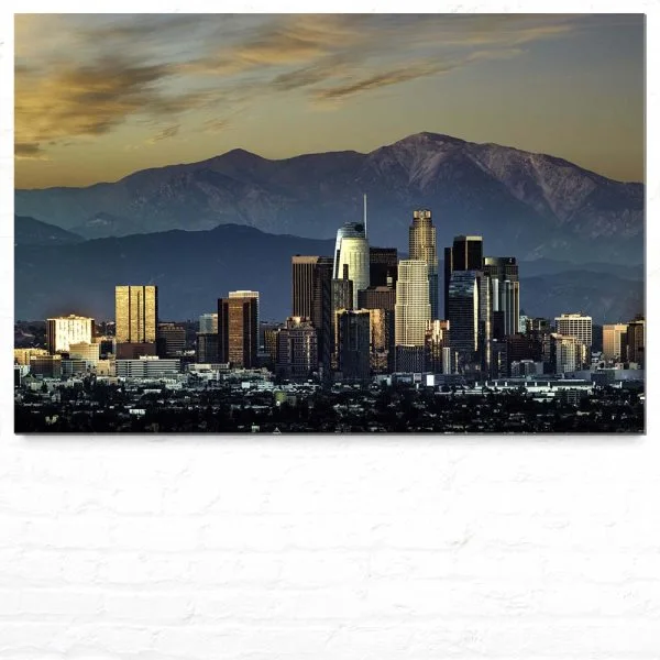 Skyline Los Angeles by night als Alu-Dibond Bild 120x80cm