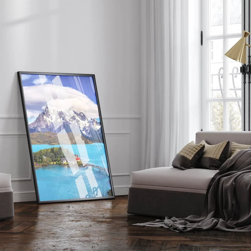 Berge & Gebirge Lake Pehoe Patagonien Poster XXL 100x150cm im Hochformat