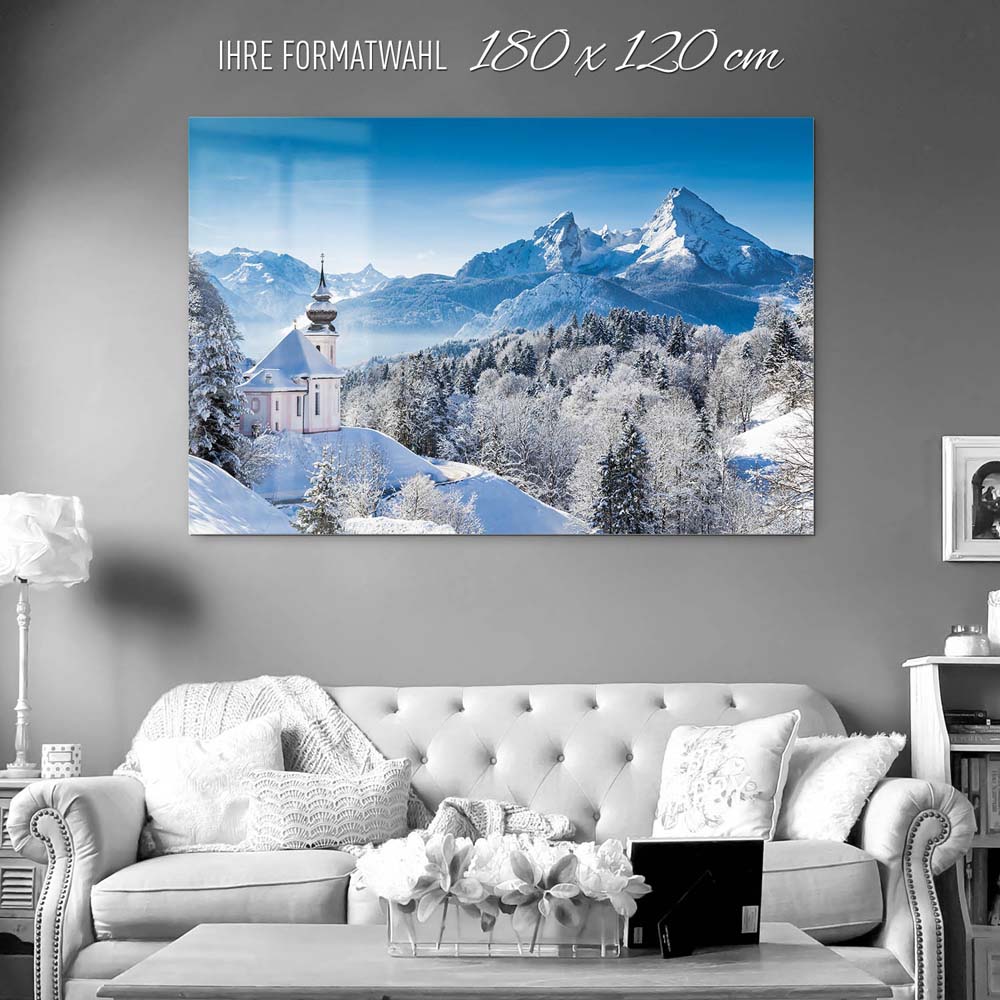 Berge & Gebirge Winter in den Alpen als Acrylglasverbund Bild 180x120cm