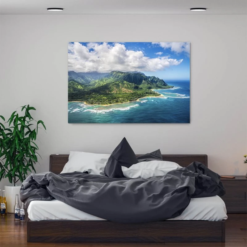 Berge & Gebirge Hawaii Klippen Insel Kauai als XXL Alu-Dibond Bild 150x100cm