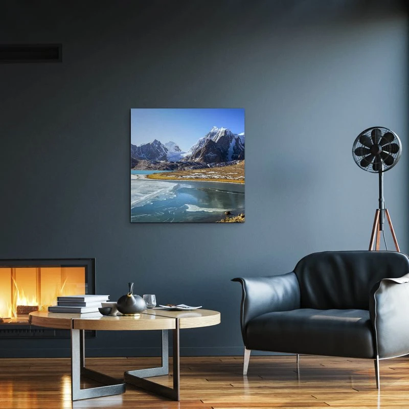 Berge & Gebirge Himalaya Gurudongmar See als Alu-Dibond Bild 50x50cm