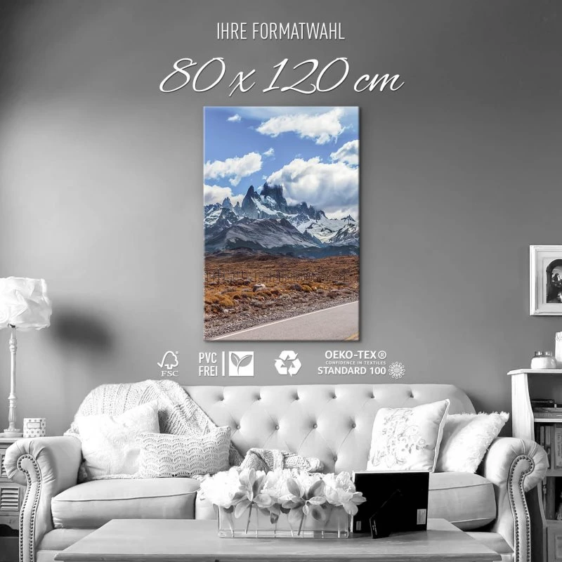 Keilrahmen Bild XXL Hochformat Berge & Gebirge Fitz Roy 80x120cm groß