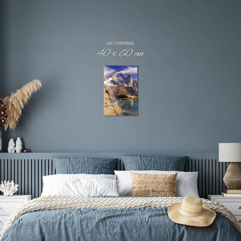 Berge & Gebirge Crystal Lakes Franz. Alpen im Hochformat als Acrylglasverbund Bild 40x60cm