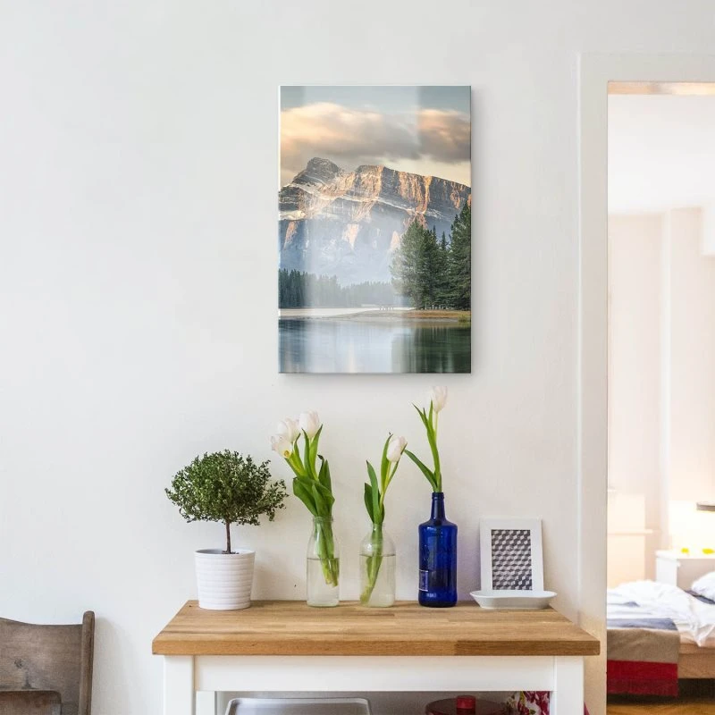 Berge & Gebirge im Hochformat, Kanada Mount Rundle als Acrylglas Bild 60x90cm