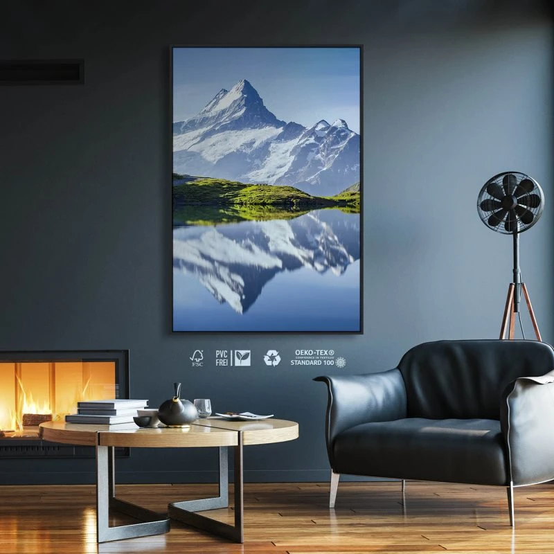 Berge & Gebirge Bachalpsee Schweiz im Hochformat 100x150cm mit schwarzen Bilderrahmen
