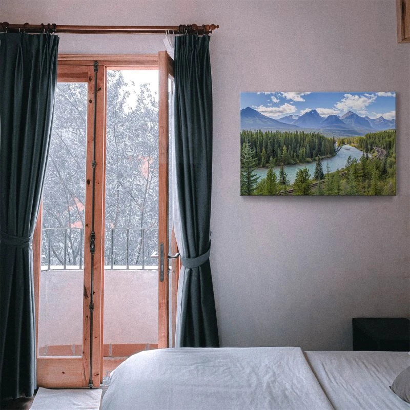 Keilrahmenbild Berge & Gebirge, Morants Curve Kanada Banff 90x60cm groß