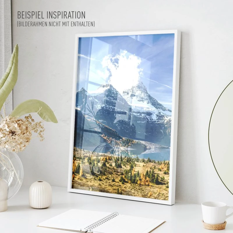 Poster 40x60cm im Hochformat, Mount and Lake Magog Kanada Berge & Gebirge