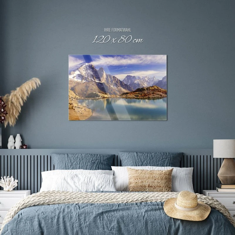 Berge & Gebirge Crystal Lakes Franz. Alpen als Acrylglasverbund Bild 120x80cm