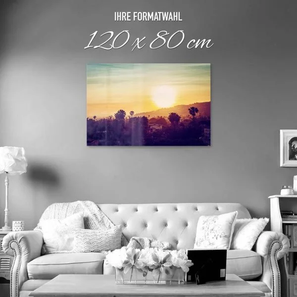 Skyline Los Angeles sunset als Acrylglas Bild 120x80cm