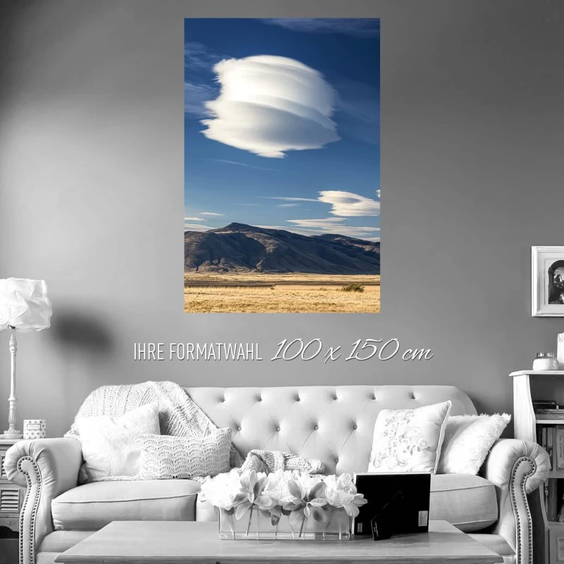 Berge & Gebirge Wolken in Patagonien Poster XXL 100x150cm im Hochformat