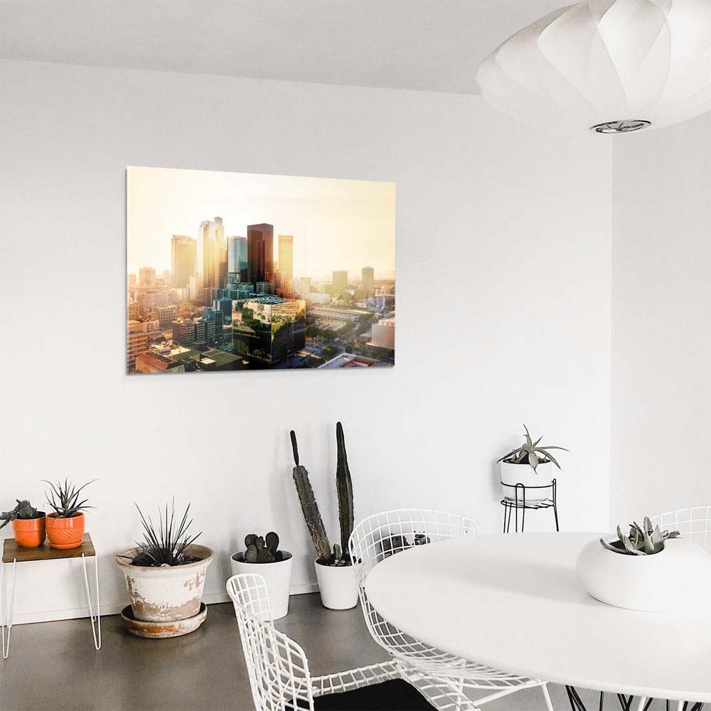Skyline Los Angeles Sunset als Acrylglas Bild 90x60cm