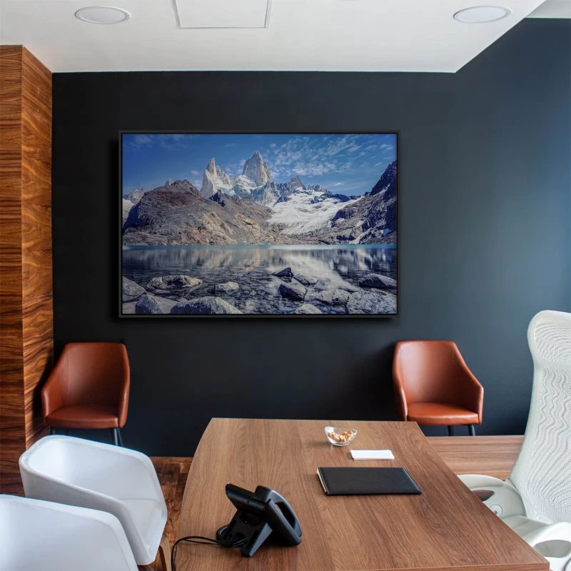 Berge & Gebirge Fitz Roy und  Cerro Torre im schwarzen Bilderrahmen, 160x120cm