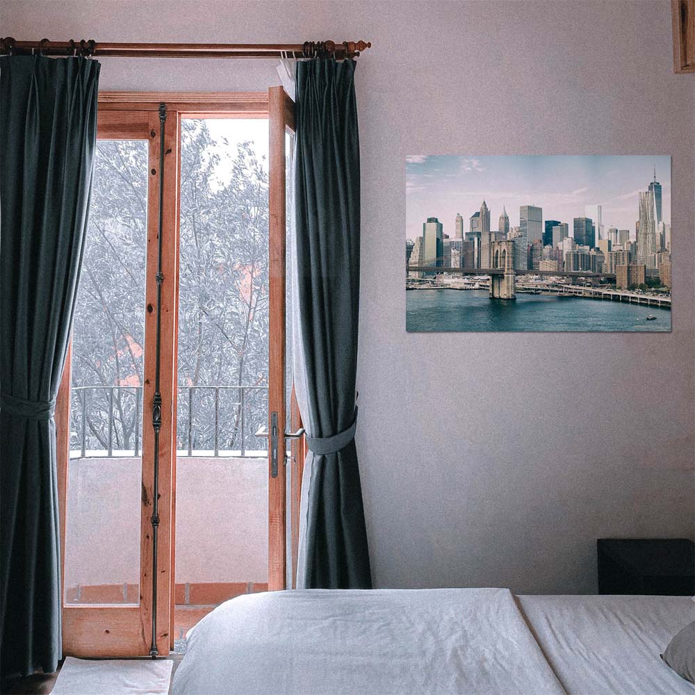Poster 50x50cm NYC Manhatten mit Bridge Skyline