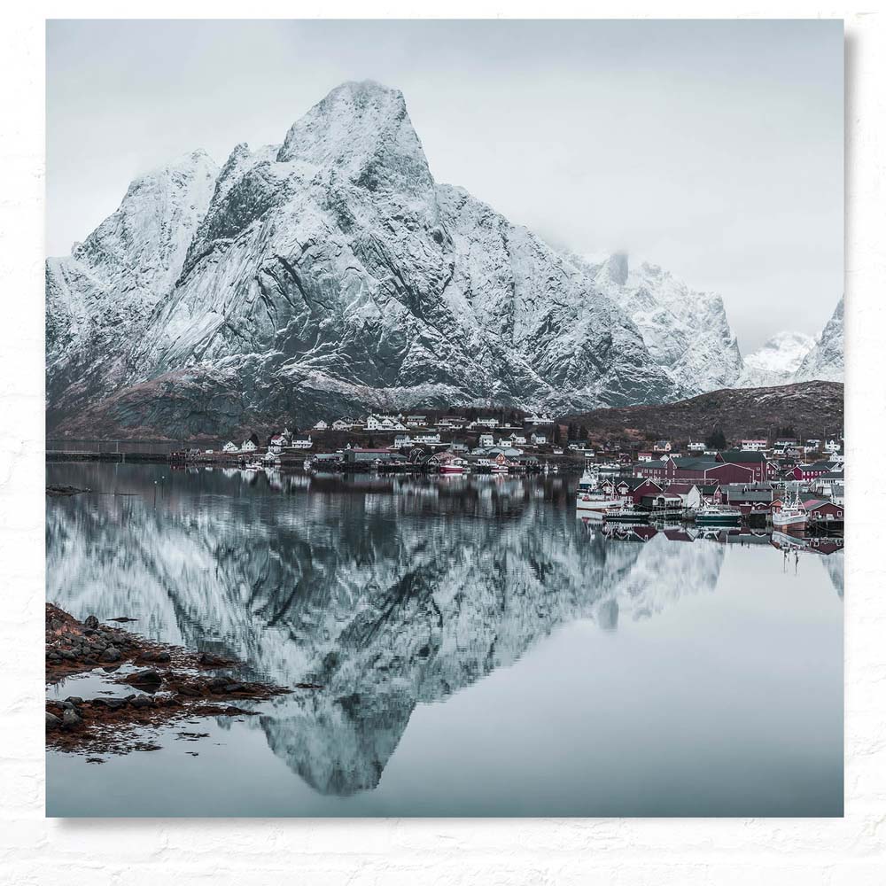WandPoster Berge & Meer Lofoten Norwegen, 50x50cm