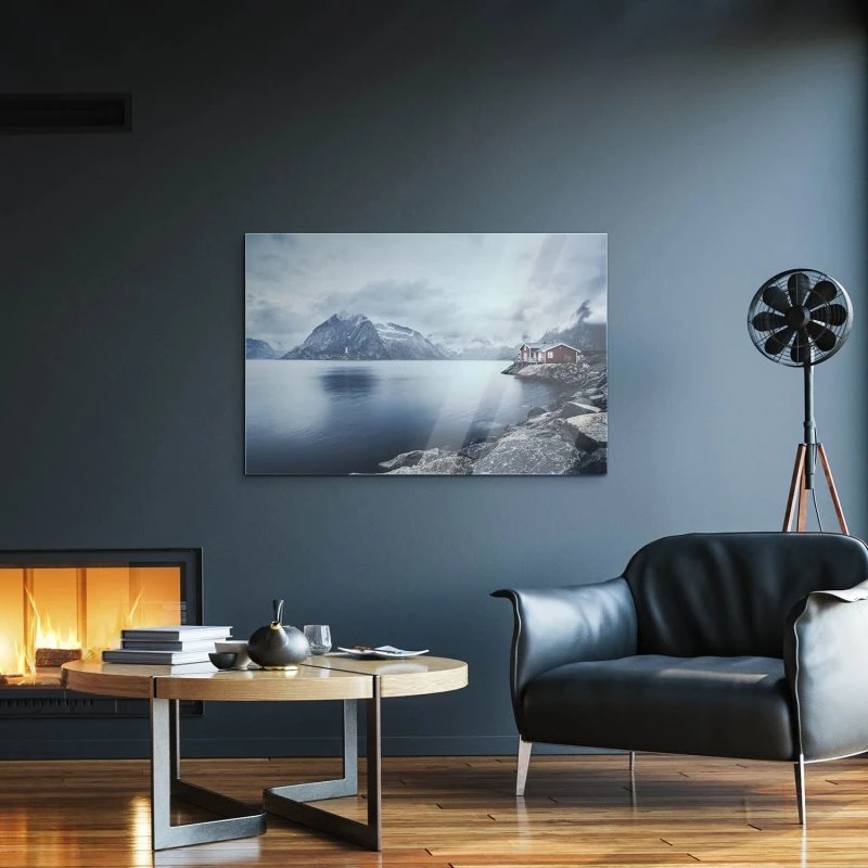 Berge & Gebirge Fischerhütte Lofoten als Acrylglasverbund Bild 160x120cm