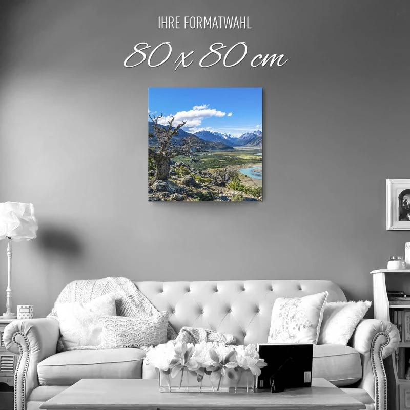 Berge & Gebirge Patagonien Flüsse als Alu-Dibond Bild 80x80cm