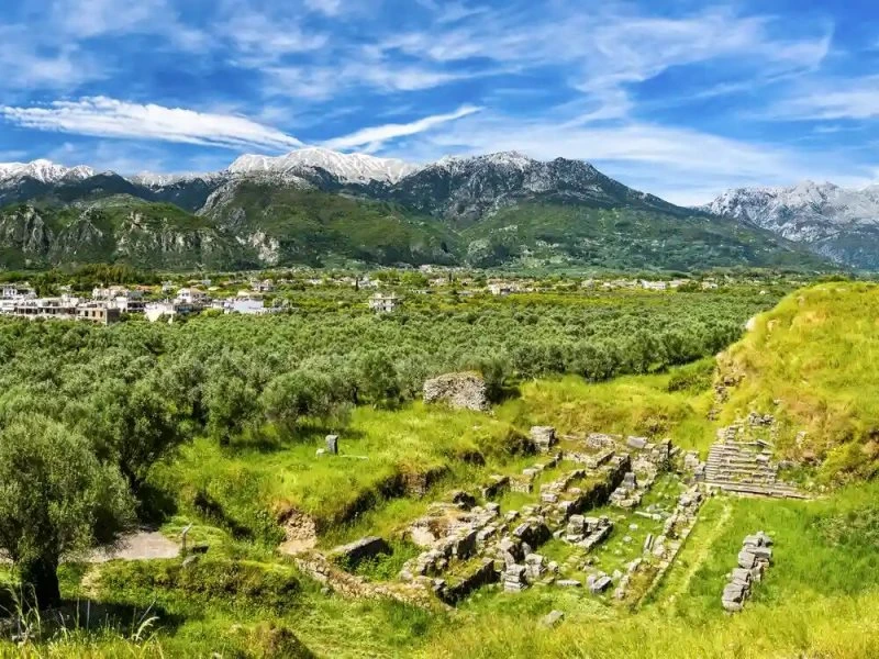 Berge & Gebirge Griechenland Sparta im weißen Bilderrahmen, 160x120cm