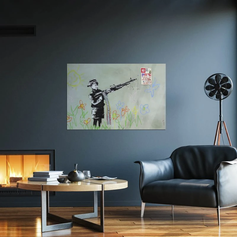 Poster 90x60cm groß, Banksy Art Child Soldier