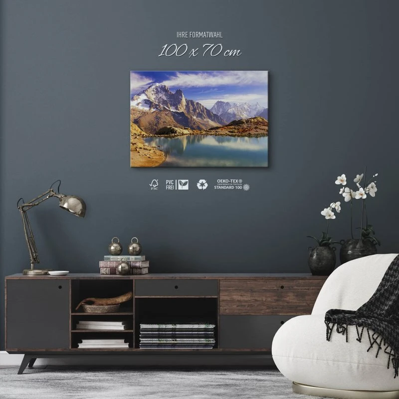 Leinwandbild Berge & Gebirge Crystal Lakes Franz. Alpen 100x70cm