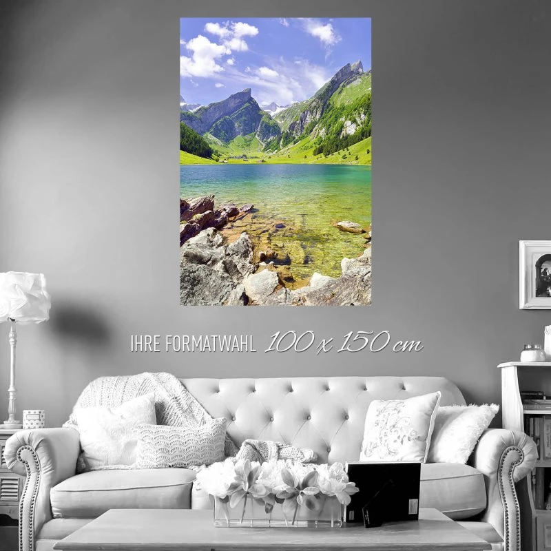 Berge & Gebirge Seealpsee Alpen Poster XXL 100x150cm im Hochformat