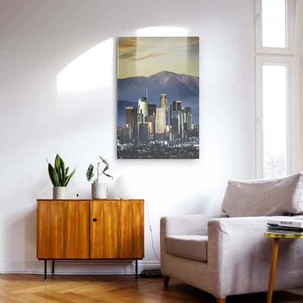 Skyline Los Angeles by night als Acrylglasverbund Bild 100x75cm