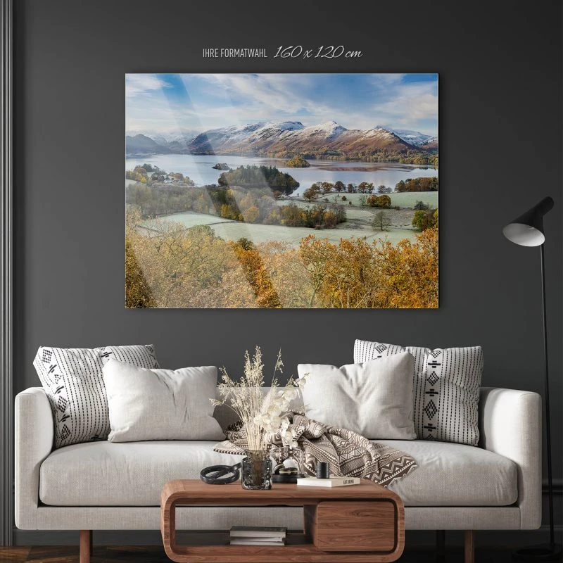 Acrylglasbild XXL, Berge & Gebirge Derwent Water England 160x120cm groß