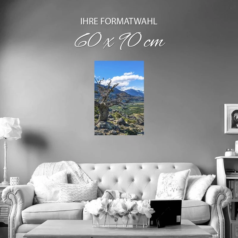 Poster 60x90cm im Hochformat, Patagonien Flüsse Berge & Gebirge