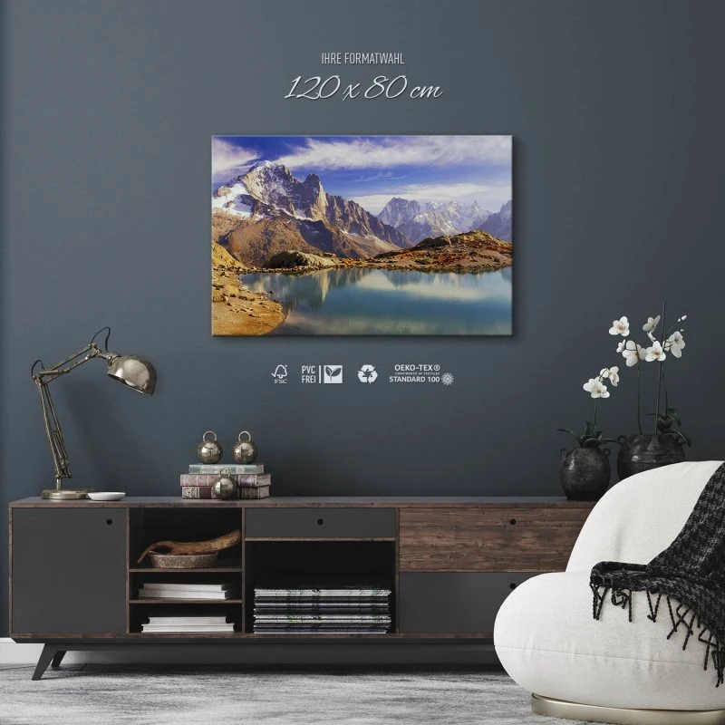 Berge & Gebirge Crystal Lakes Franz. Alpen als Keilrahmenbild 120x80cm
