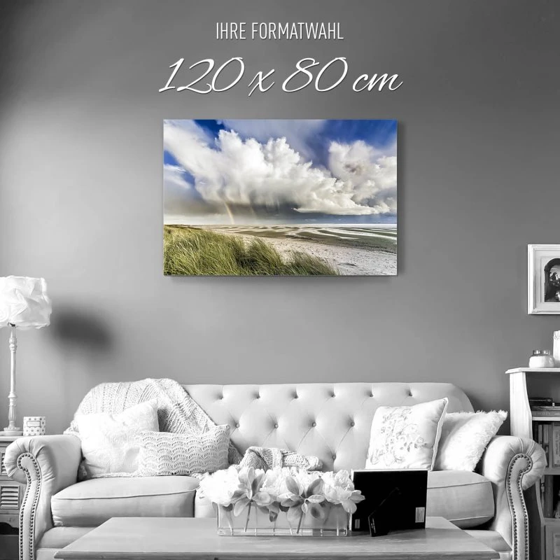 Strand & Meer Wattenmeer Nordsee als Alu-Dibond Bild 120x80cm
