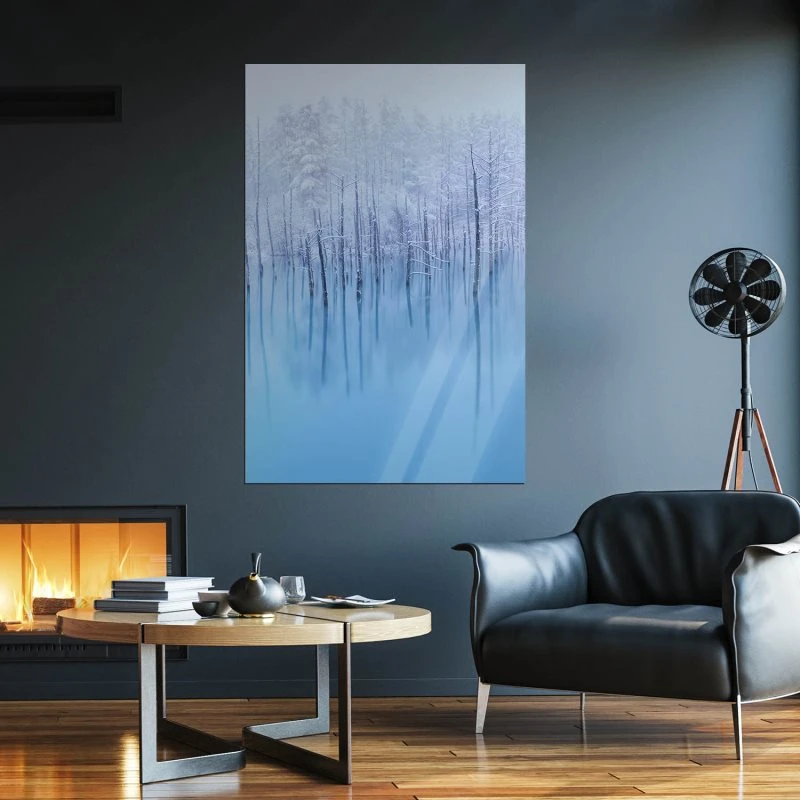 Poster 60x80cm groß, Flüsse & Seen Vereist