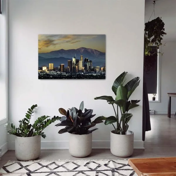Skyline Los Angeles by night als Alu-Dibond Bild 120x80cm