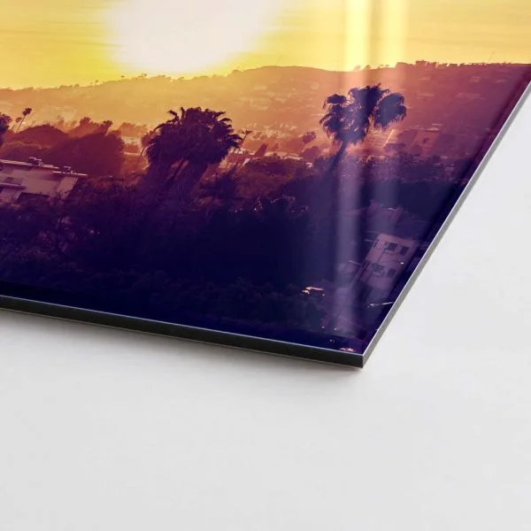 Skyline Los Angeles sunset als Acrylglasverbund Bild 110x50cm