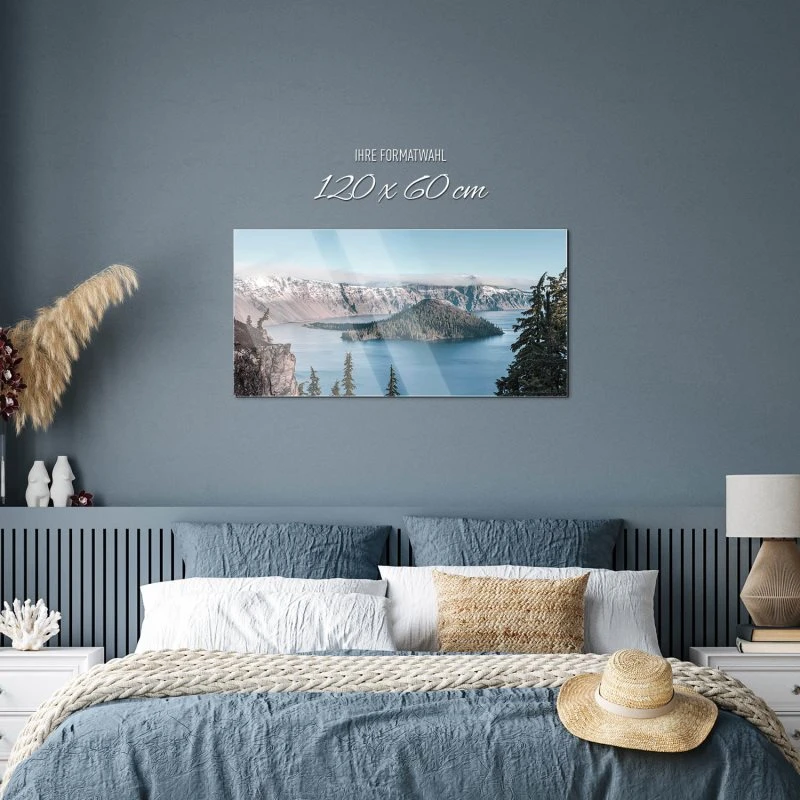 Flüsse & Seen Crater Lake Vulkan als Acrylglasverbund Bild 120x60cm