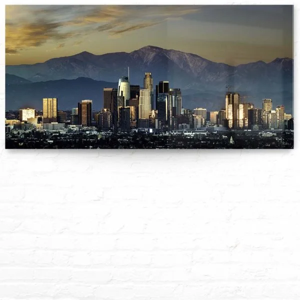 Skyline Los Angeles by night als Acrylglas Bild 120x60cm