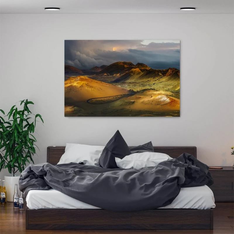 200x150cm großes Alu-Dibond Bild, Berge & Gebirge Lanzarote Spanien