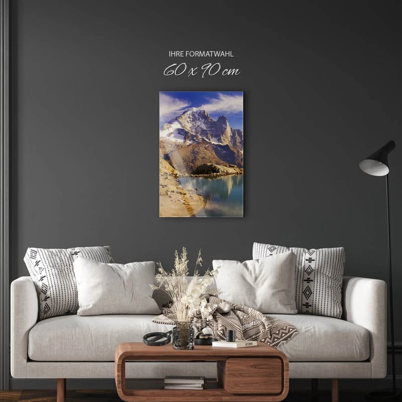 Berge & Gebirge im Hochformat, Crystal Lakes Franz. Alpen als Acrylglas Bild 60x90cm
