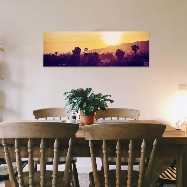 Skyline Los Angeles sunset als Alu-Dibond Bild 90x60cm