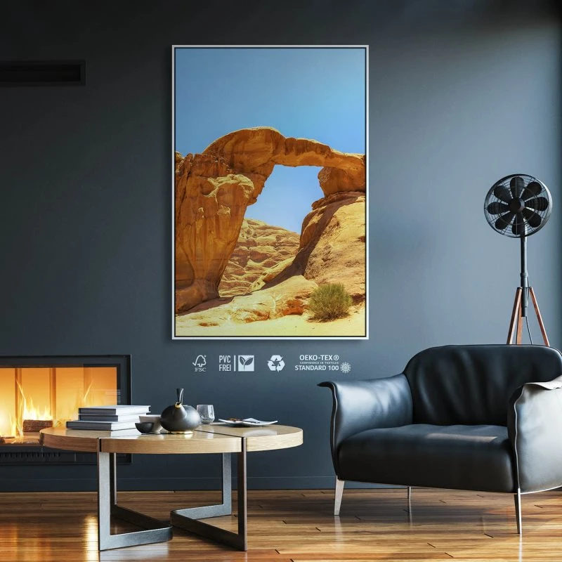 Berge & Gebirge im Hochformat 40x60cm Wadi Rum Wüste mit weißen Bilderrahmen