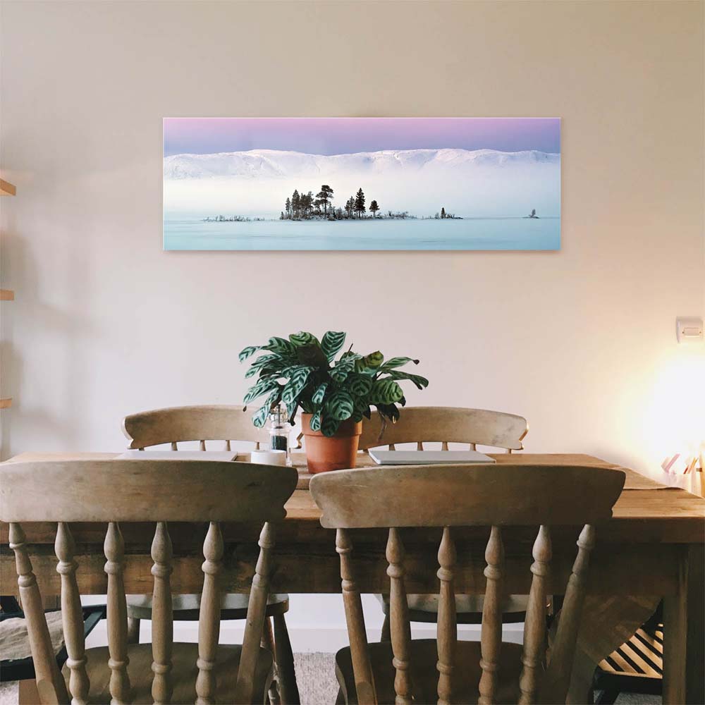 Acrylglasbild Eis & Schnee, Arktischer Winter in Norwegen, 110x50cm groß