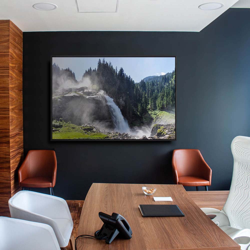 Wald & Bäume Krimmler Wasserfälle im schwarzen Bilderrahmen, 120x60cm