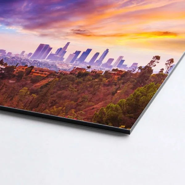 Skyline Los Angeles hills als Alu-Dibond Bild 50x50cm