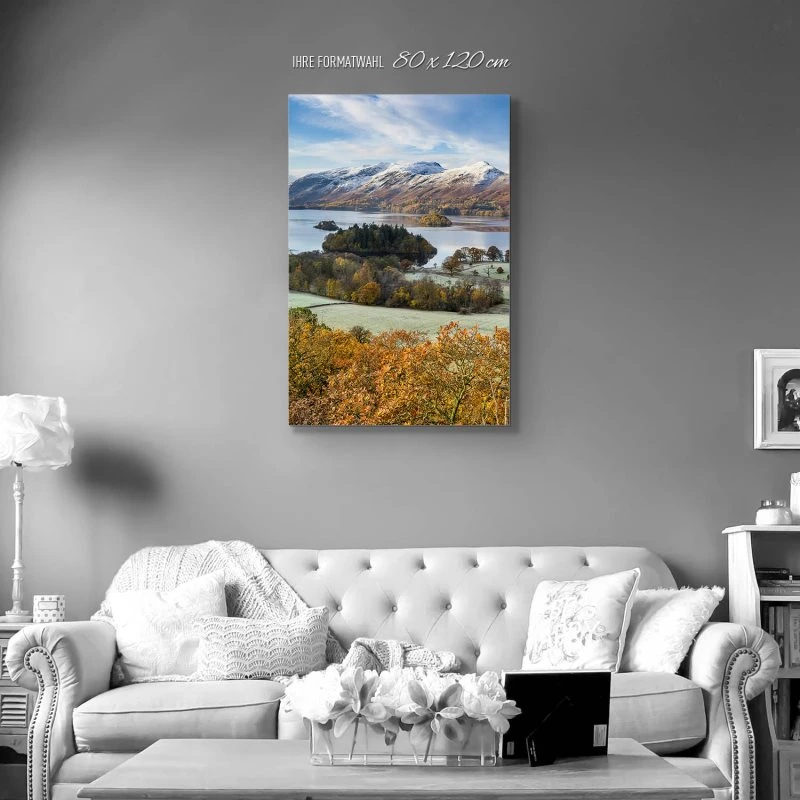 Alu-Dibond Bild im Hochformat, Berge & Gebirge Derwent Water England 80x120cm