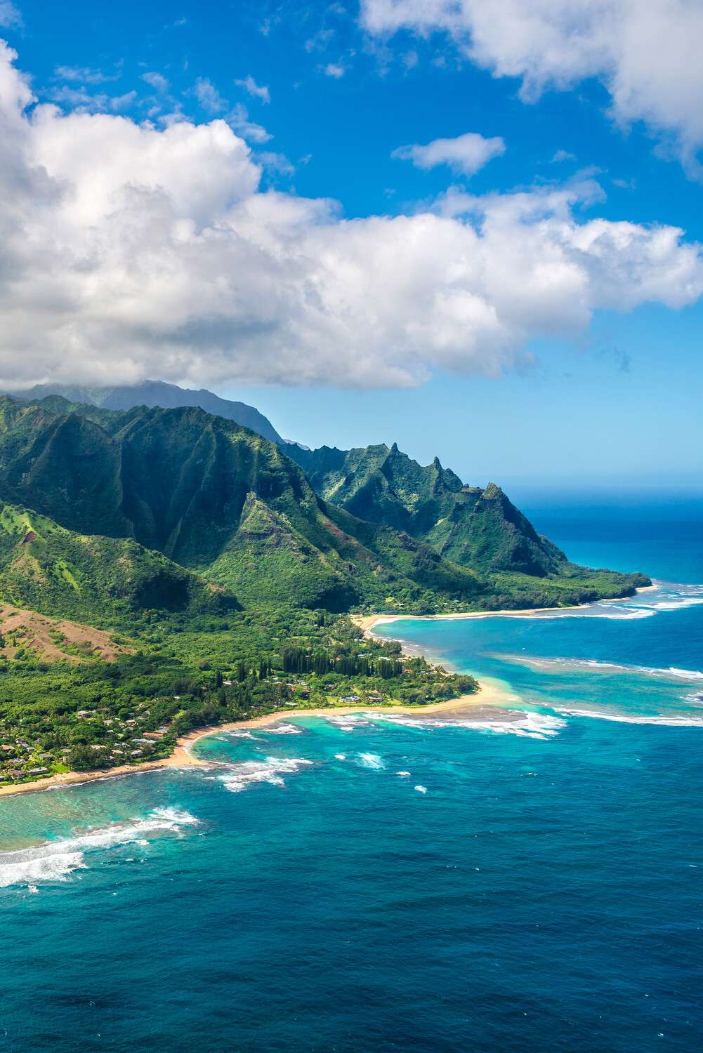 Leinwandbild Hochformat XXL 100x150cm, Berge & Gebirge Hawaii Klippen Insel Kauai