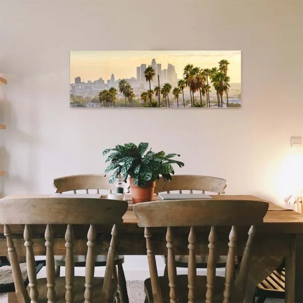 Skyline Los Angeles Palmen als Acrylglasverbund Bild 200x150cm