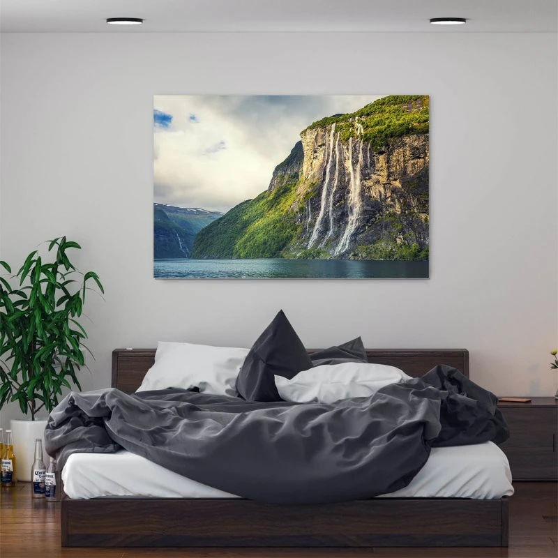 Wasserfall Seven Sisters als XXL Alu-Dibond Bild 150x100cm