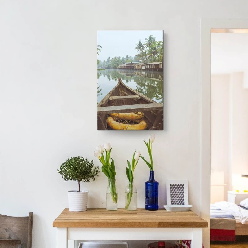 Keilrahmenbild Hochformat, Flüsse & Seen, Kumarakom Indien 60x90cm groß