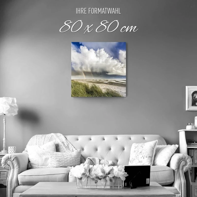 Strand & Meer Wattenmeer Nordsee als Alu-Dibond Bild 80x80cm