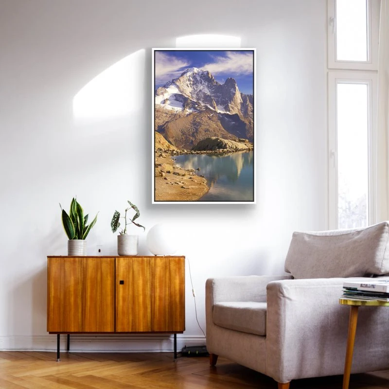 Berge & Gebirge im Hochformat 60x90cm Crystal Lakes Franz. Alpen mit weißen Bilderrahmen